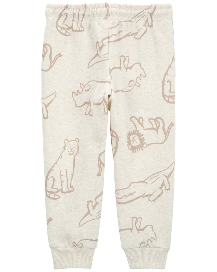 Calça de moletom bebê mescla animais bege | Carter's
