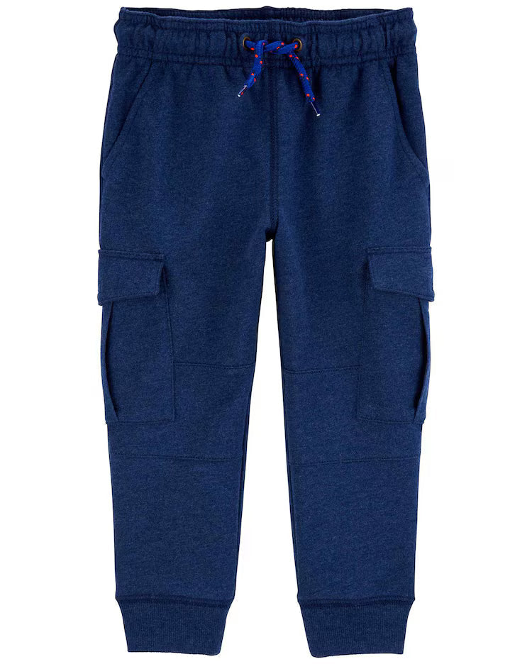 Calça de moletom infantil jogger cargo azul | Carter's