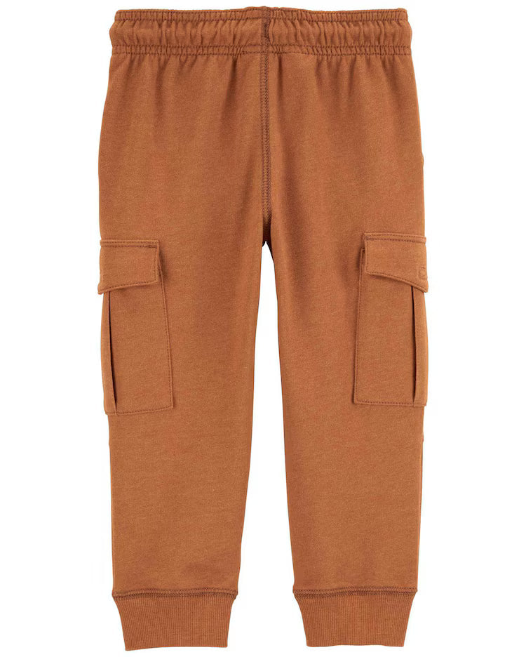 Calça de moletom infantil jogger cargo marrom | Carter's