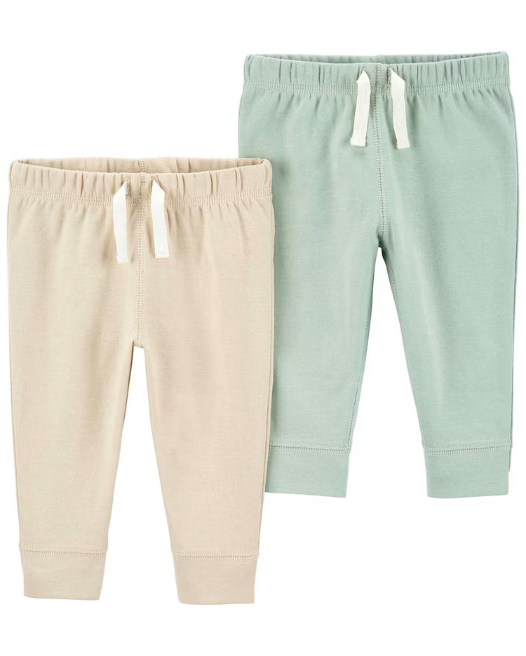 Kit calça moletom bebê 2 peças cós elástico multicor | Carter's