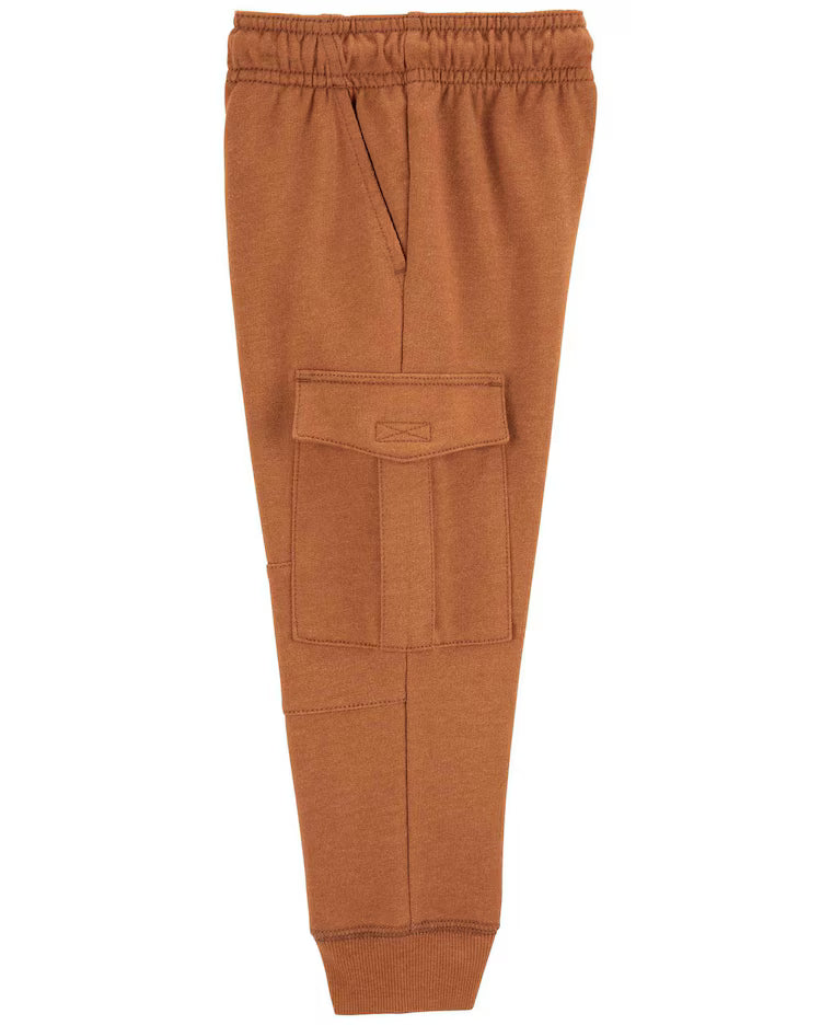 Calça de moletom infantil jogger cargo marrom | Carter's