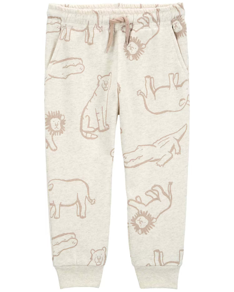 Calça de moletom bebê mescla animais bege | Carter's