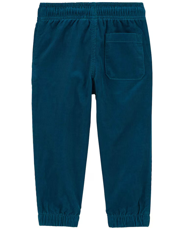 Calça infantil jogger veludo cotelê azul | Carter's