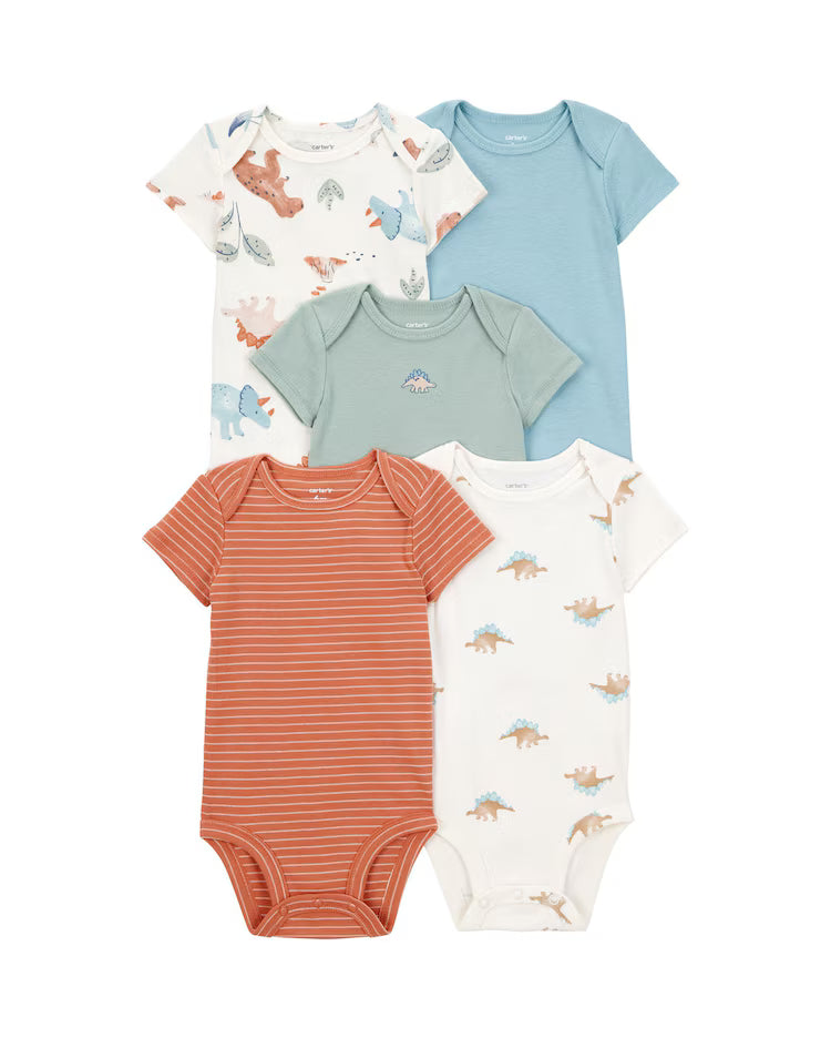 Kit body bebê 5 peças dinos listras multicor | Carter's
