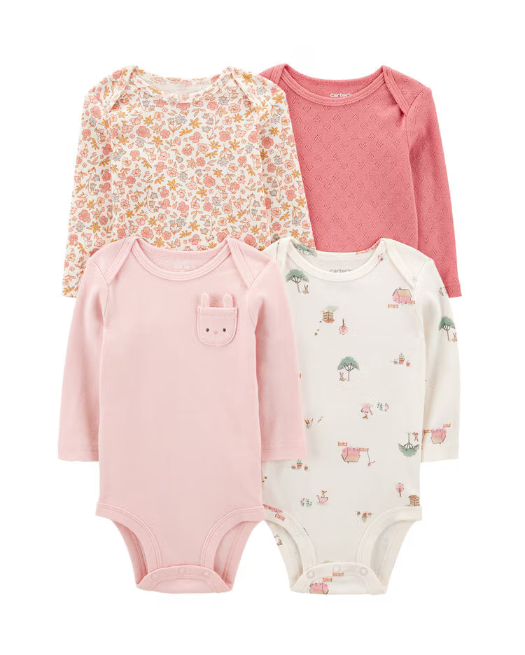 Kit body bebê 4 peças bolso interativo coelho multicor | Carter's