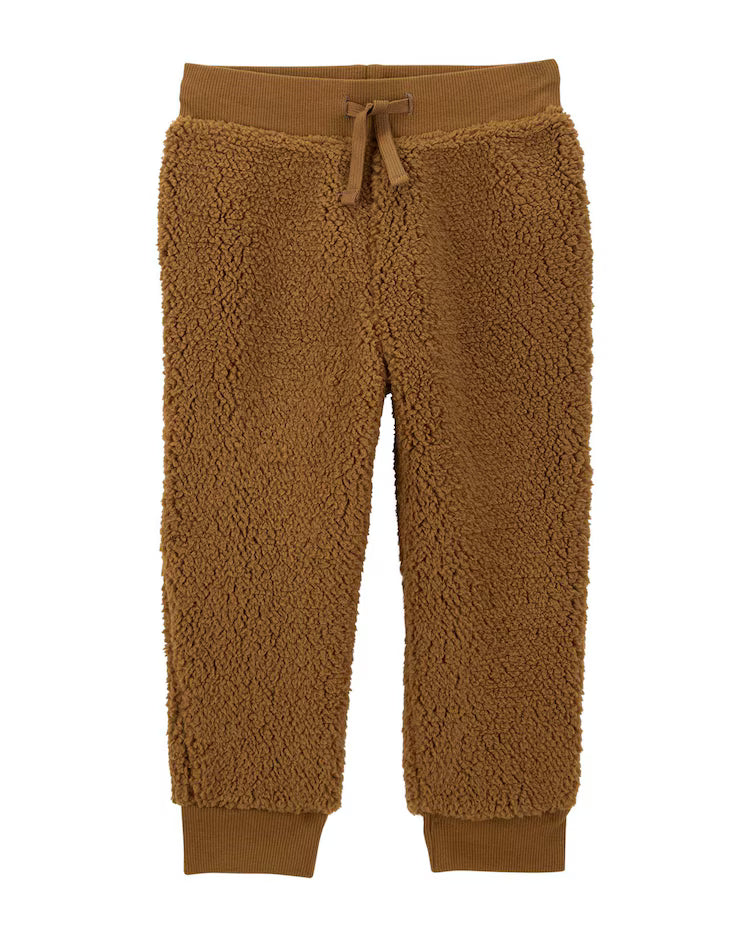 Calça bebê em sherpa com cordão marrom | Carter's