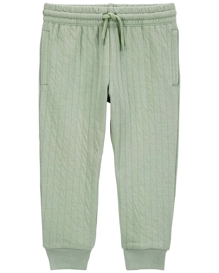 Calça infantil jogger texturizada verde | Carter's